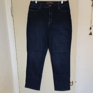 Gloria Vanderbilt Amanda Dark Denim Straight Leg Jeans, Sz 16